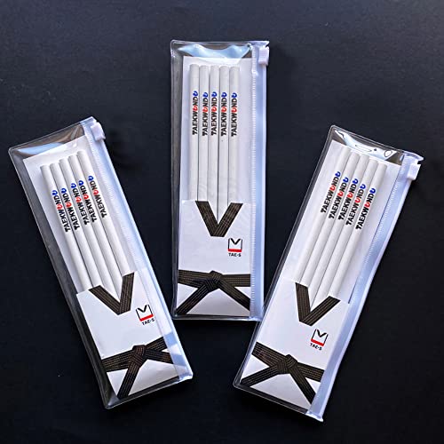 Lápices Taekwondo TAE-S HB con estuche PVC blanco, pack 5 miniatura 4