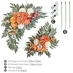 Faux Flower Swag Set of 2 for Wedding Welcome Signs Floral Swag Wedding Reception Ceremony Signs Decor (Orange) - Image 2