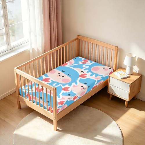 Drap imperméable lit bébé anti-fuite bleu motif crabe - 7