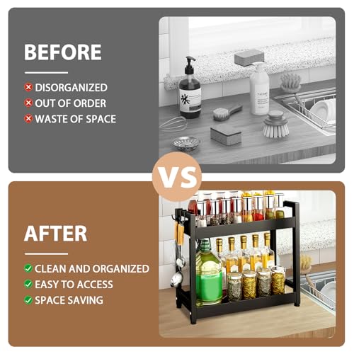 Detaillierte Ansicht der 2-stufigen Arbeitsplatte am JABNOW Gewürzregal - Detailansicht von JABNOW Gewürzregal Stehend...