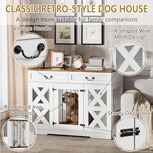 Largedogcratefurnituredogkennelwithdrawersstorageandlocks2in1cratesfordogsindoorheavydutydogcrateforonelargeor2smalldogs Urban Country Home Decor Large dog crate furniture dog kennel with drawers storage and locks 2 in 1 crates for dogs indoor heavy duty dog crate for one large or 2 small dogs urban country home decor