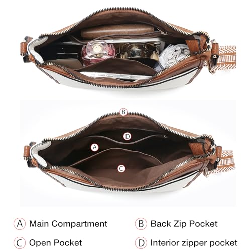 Image of FOXLOVER Purses for Women Vegen Leather Crossbody Bags Handbags With Adjustable Guitar Strap