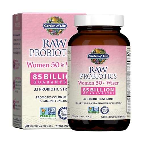 Garden of Life Raw Probiotics Women 50 & Wiser - 85 Billion Live Cultures - Probiotic Supplement with Bulgarian Yogurt & Eastern Europe Wild Kefir Culture - 90 Vegetarian Capsules