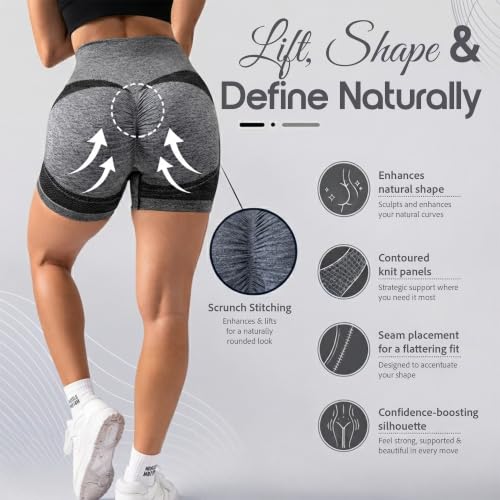 Image of Shoppy Villa Women's Yoga Shorts Spandex|Shapewear Shorts for Women |High Waisted Booty Scrunch Shorts| Workout Shorts for Women