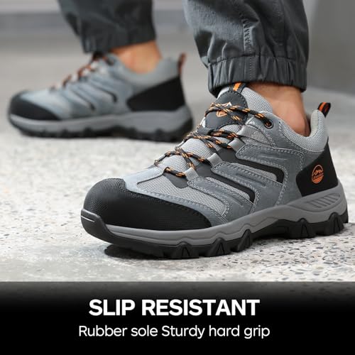 Image of Steel Toe Shoes for Women and Men, Lightweight Safety Work Shoes, Puncture Resistant Cushioned Low Top Work Sneakers for Warehouse Factory Construction