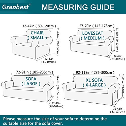 Granbest Water-Repellent Sofa Cover Luxury Thick Couch Covers For Dogs Stylish Jacquard Pattern Stretch Sofa Slipcover Non Slip Furniture Protector With Foam Sticks(Large,Gray) #TOP5