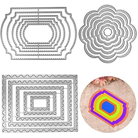 3 PCS Cutting Dies Metal Embossing Stencil Tools, FineGood Die Cutters for Card Making DIY Craft Dies for Die Cutting Scrapbook Album Decoration Cover