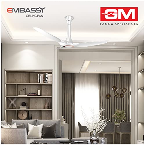 Image of GM Embassy ABS Ceiling Fan- White & Copper (1250 mm)