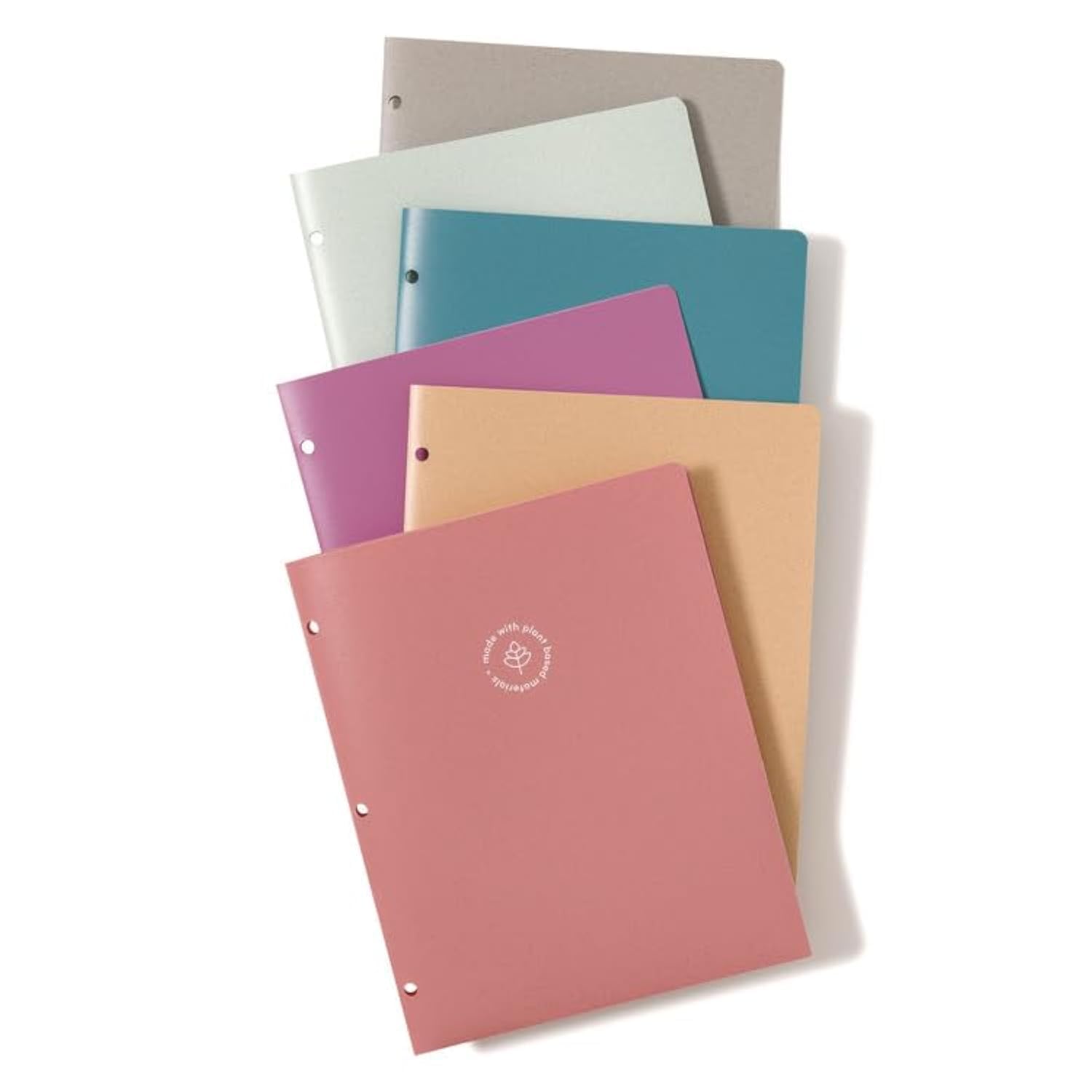 U Brands U-Eco Poly 2-Pocket 3-Hole Punch Folders, Set of 12, Assorted Brights, Letter Size (6600U01-12)