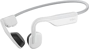 SHOKZ OpenMove - Open-Ear Bluetooth Sport Headphones, Bone Conduction Wireless Earphones, Sweatproof for Running and Workouts, with Sticker Pack(White) asin的图片