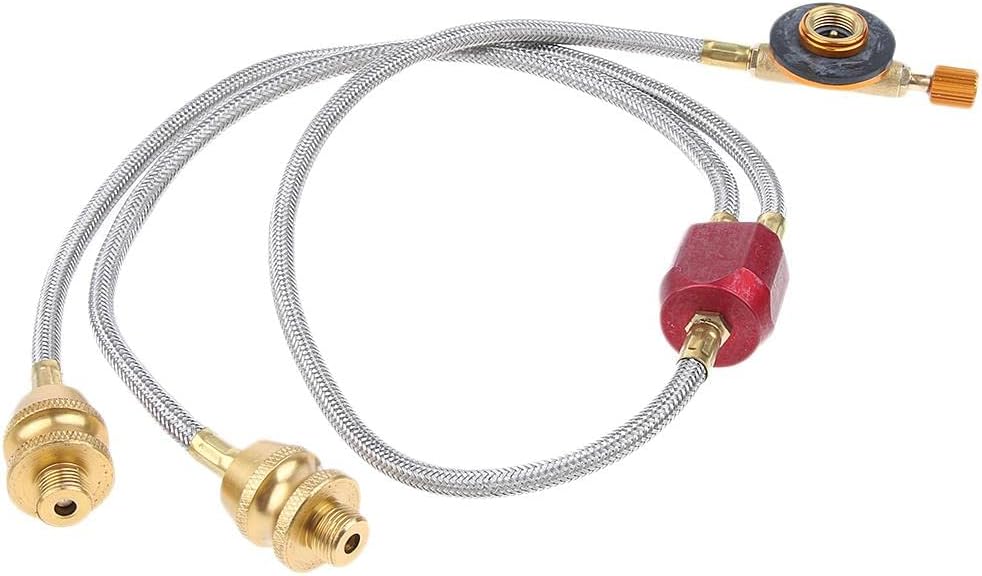 Gas Hose with Quick Connect Fittings for Double Stoves | Easy Install & Disconnect | Perfect for Camping, BBQ, Travel | Propane Hose Adapter Replacement Pipe - 72cm