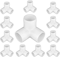 Vista 24 de Paquete de 12 codos de conexión de PVC de 3/4 pulgadas de 5 vías grado muebles para estantes de PVC DIY, marco de estructura de soporte