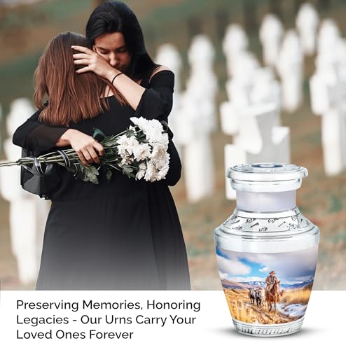 Image of Cowboys Urn Small Urns for Human Ashes 3 Inch 4 Qty | Memorial Urn Human Ash Funeral Keepsakes for Ashes
