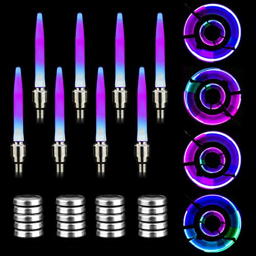 8 Pcs LED Bike Wheel Lights, Waterproof Bike Tire Lights for Wheels with 20 Additional Batteries, Safety Valve Stem Lights for Mountain Bicycle Motorcycle Car Accessories at Night for Kids (Colorful) 8 Pcs LED Bike Wheel Lights, Waterproof Bike Tire Lights for Wheels with 20 Additional Batteries, Safety Valve Stem Lights for Mountain Bicycle Motorcycle Car Accessories at Night for Kids (Colorful)