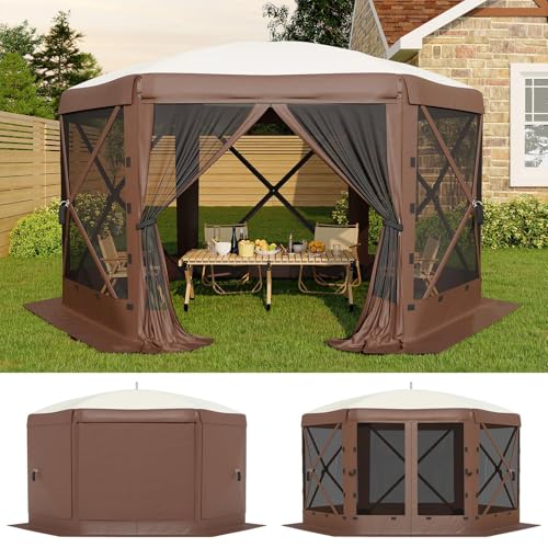 GarveeLife 13x13FT 6-Sided Pop Up Canopy Tent，One-Push...