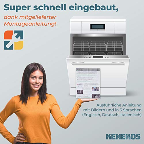 Kenekos - Türfeder mit Seilzug Reparatursatz kompatibel mit Bosch Spülmaschine Siemens Viva, Neff, Constructa, wie 00754869/754869 Inhalt: 2X Feder (Farbcode Schwarz), 2X Seilzug + Montageanleitung