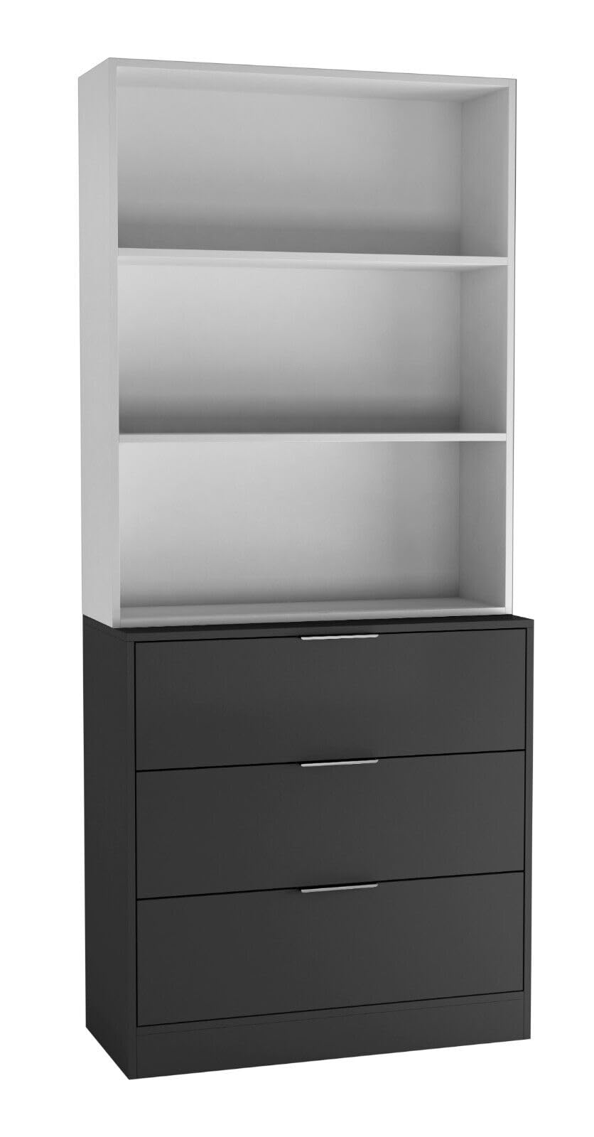 URBNLIVING 60/80cm 3 Drawer Tier Wooden Storage Chest Cabinet & Display Bookcase Shelving