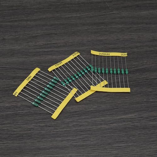 Be In Your Mind 200-teiliges Induktor-Sortiment-Set 1 UH - 4.7 MH 1/2 W Inline-Induktor Farbring Induktivitäts-Sortiment 10x20 Spezifikationen in Kunststoffboxen für Elektrische Schaltkreise Geräte