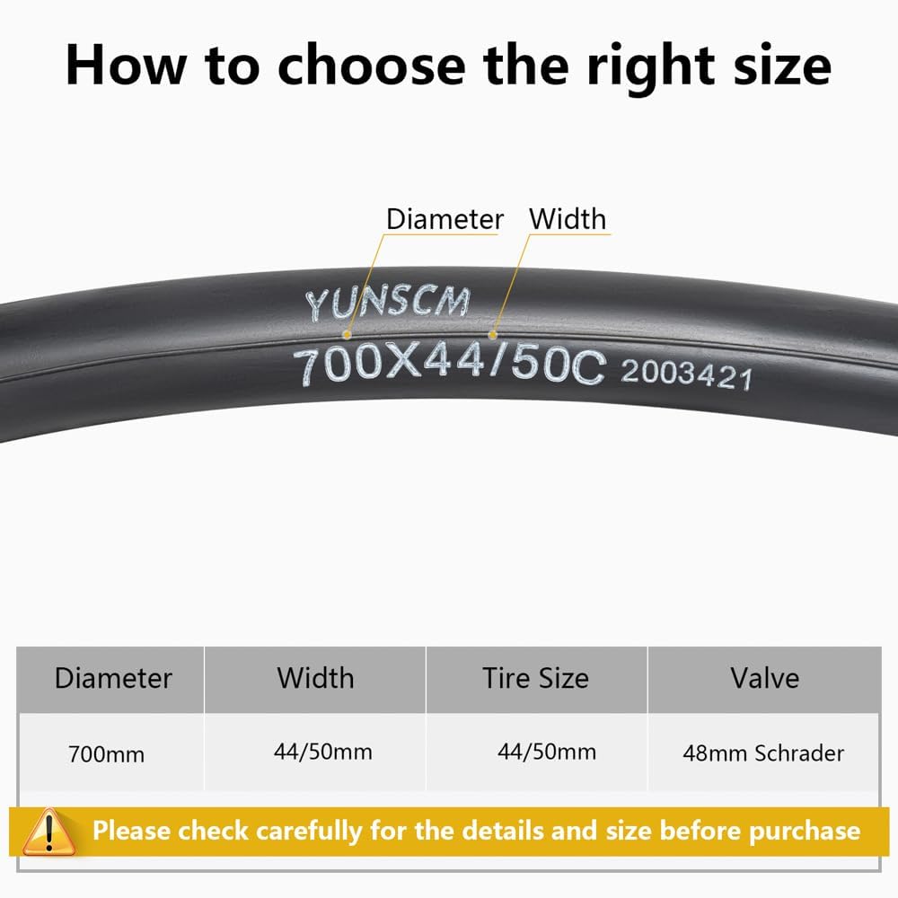 YunSCM Selbstreparierende Fahrradschläuche 2er Pack - Pannensicher Für 700C Reifen Bis 43mm