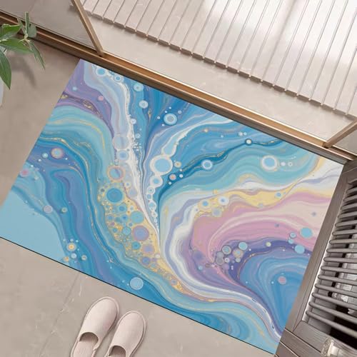 Tapis de sol antidérapant 90x150cm à texture abstraite pour la cuisine - 2