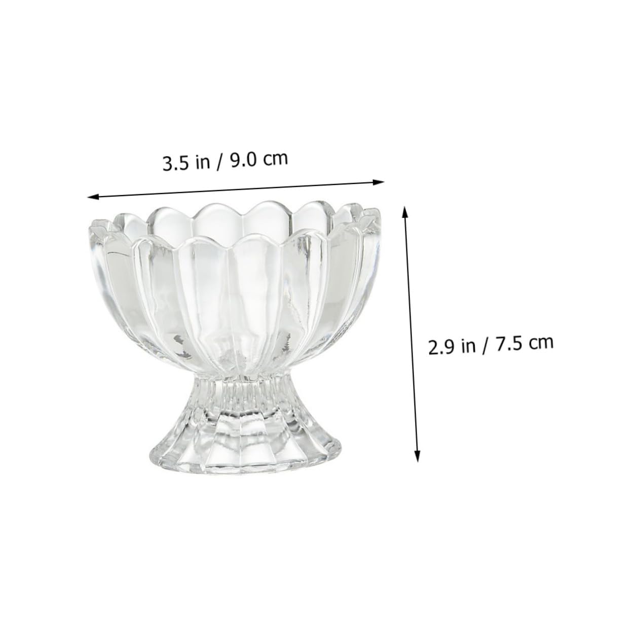 6 pezzi Bicchieri in Vetro per Dessert Trasparenti Coppette Piccole per Gelato Pudding e Frutta Design Pratico e Compatto per Uso Quotidiano