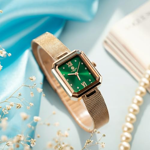 Image of Carlton London Women Brixton Analog Watch, Rectangle Dial, Stainless Steel Mesh Strap, Quartz Movement, 30M Water Resistant, Casual Wear