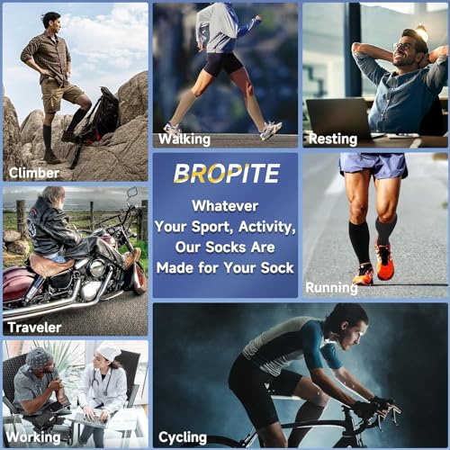 Image of bropite Zipper Open Toe Compression Socks For Women & Men | 2 Pairs 15-20mmhg Compression Socks With Zipper,Toeless Breathable Knee-High For Running Nurses Pregnancy Flying