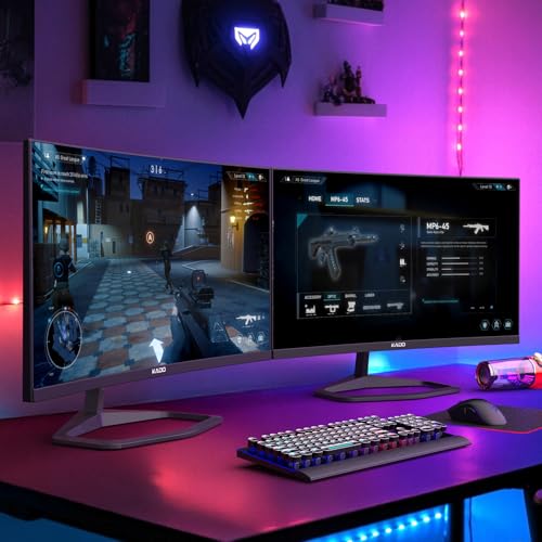 Image of Kado 2-Pack 24.5 inch 240Hz 1ms Curved 1500R 1920x1080 Gaming Computer Monitor | AMD FreeSync Premium, Panoramic Gaming Multi-View Split Screen Streaming, VESA Mount HDMI DisplayPort Built-in Speakers