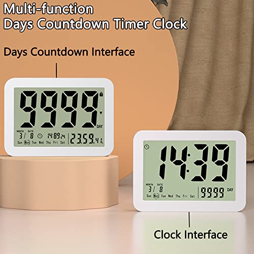 Mostrust Digital Countdown Days Timer Clock- 9999 Days Count Down Timer With Stand Strong Magnetic Back For Retirement Wedding Vacation Birthday Exam Lab Kitchen Cooking #TOP1