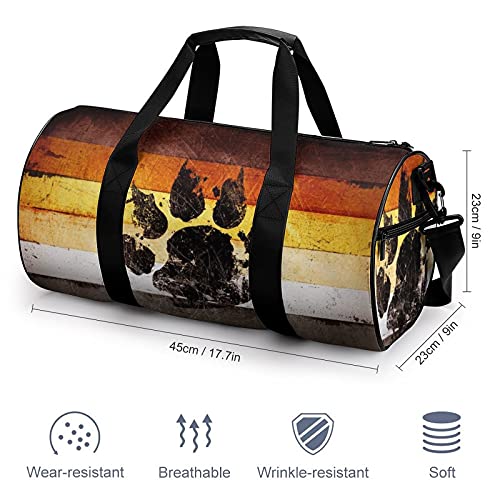 Gay Bear Flag Gym Bag for Women and Men Travel Duffel Bag for Sports Print Gymbag2