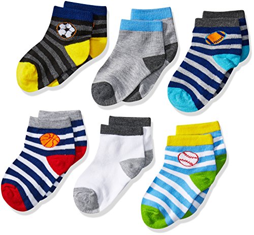 Cherokee Toddler Boys' 6 Pair Shorty Sock,assorted sport,12-24M
