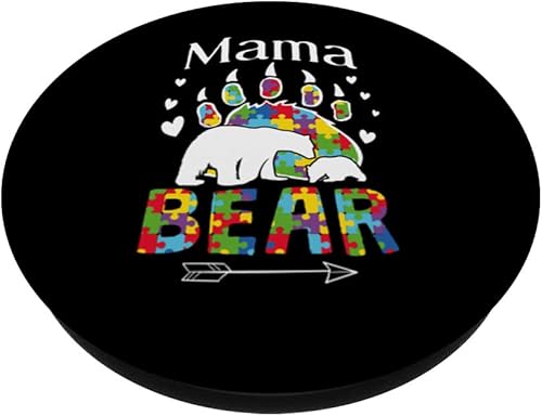 Miniatura 2 de Autism Awareness Mama Bear Support Autistic Fighters PopSockets Swappable PopGrip