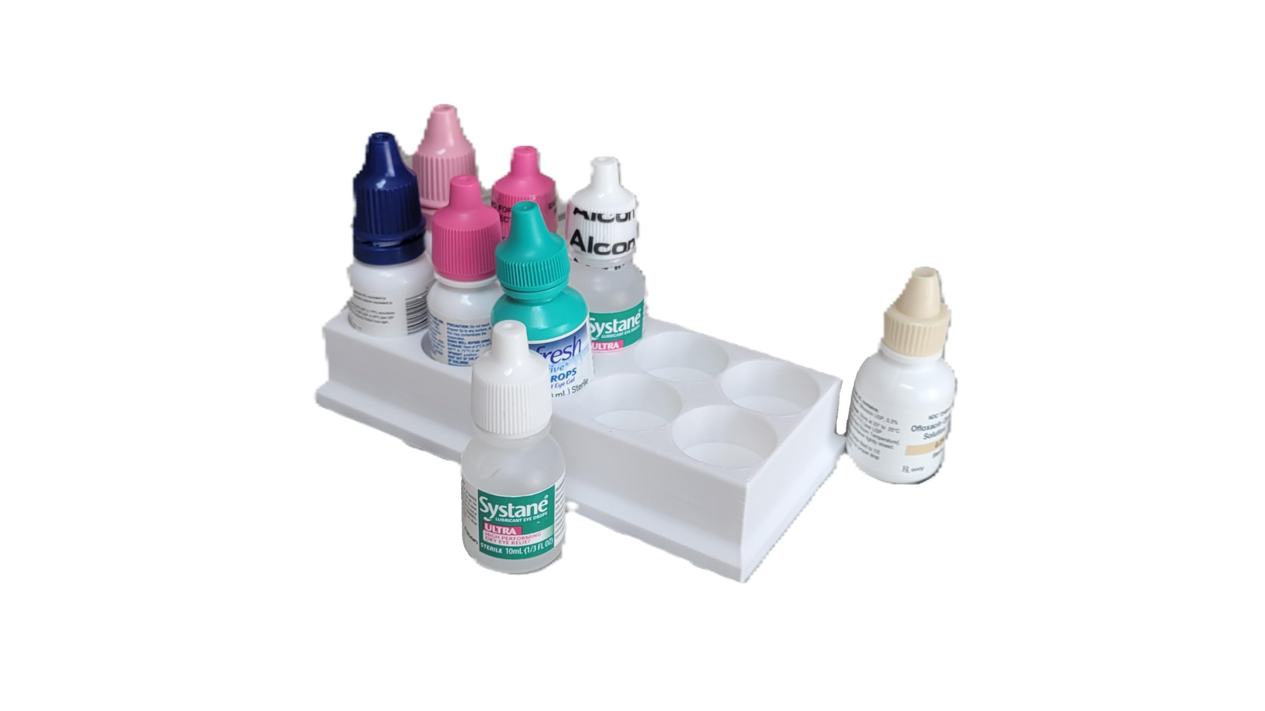 Znet3D Eye Drop Bottles Organizer & Storage – 10-Slot Holder (Black)