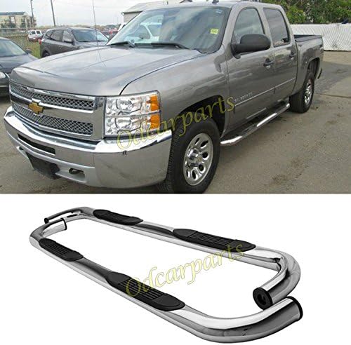 VioGi Fit:01-13 Silverado/Sierra 1500/2500/3500 LD/HD Crew Cab 3 S/S Side Step Rails Nerf Bar Running Boards by VioGi