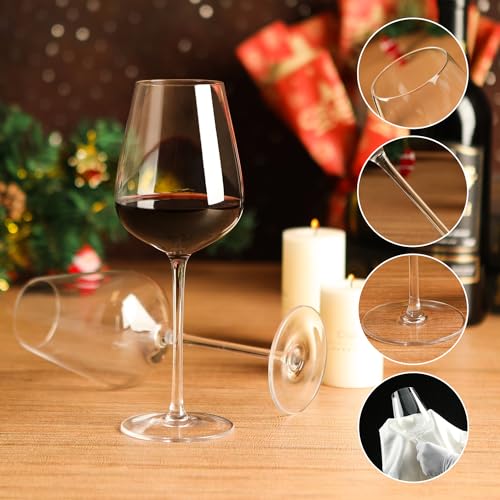 White Wine Glasses, Set of 4 Italian Glasses, 17 oz Clear - Image 6