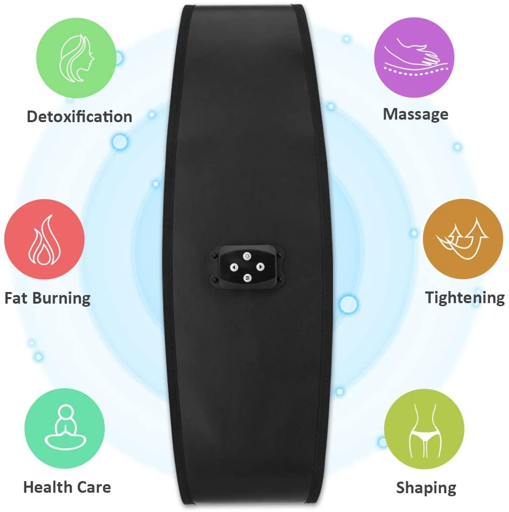EMS Muskelstimulator Bauchmuskeltrainer,Neuester Gel Pads-frei Bauchstimulator-Muskeltrainingsgürtel für Frauen & Männer-Elektrische Muskelstimulation Trainingsgerät,6 Trainingsprogramme - Abs Trainer
