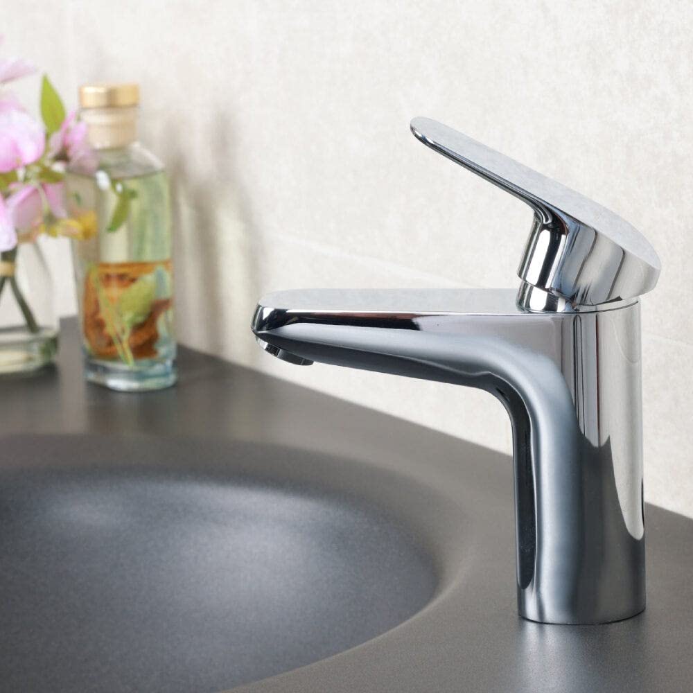 Danube Home Ideal Standard - Ceraflex Art Basin Mixer | Brass Single Handle Basin Mixer, Bath Faucet, Sink Faucet For Bathroom, Commercial Lavatories, Kitchen - Chrome