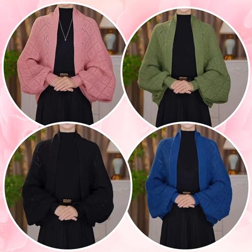 Fashion Hollow Out Knitted Shawl Coat for Women2
