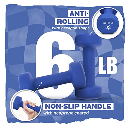 Yes4All Neoprene Coated Dumbbell Hand Weight Sets of 2 - Multiple Weight Options with 15 Colors, Anti-roll, Anti-Slip, Hexagon Shape - Image 5
