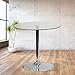 Flash Furniture Hills 31.5'' Round Glass Dining Table with 29''H Chrome Base, Decorative Narrow Round Tempered Glass Cocktail Table, Clear/Silver