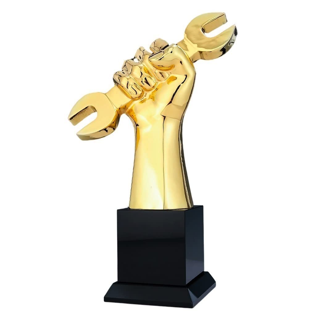 Metal Fist Wrench Trophy Technical Backbone Award Commemorative Competition Award Props Free Typesetting and Lettering