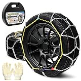 BasaltAuto Auto Tightening Snow Chains Tire Chains Quick Easy Installation HKN110 Set of 2 for Cars SUV Pickup Trucks RV 195 205 215 225 235 245 Winter Emergency Tire Traction for Snow Ice