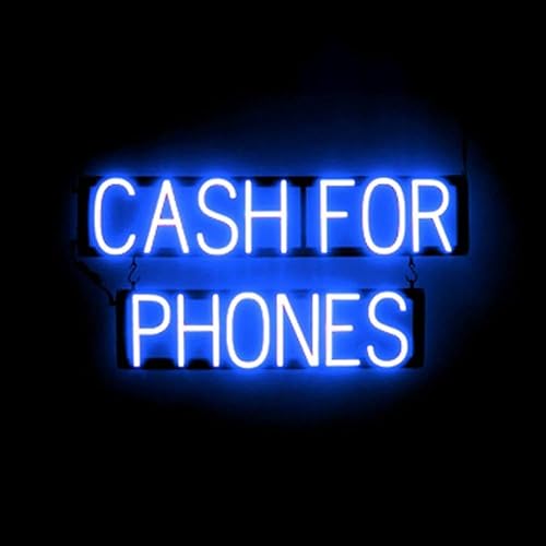 Miniatura 10 de SpellBrite Letrero AMMO  Letrero de munición de neón, luz LED azul  19.6 x 6.3 pulgadas