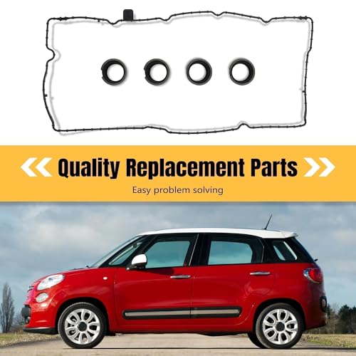 Image of VC4363G Valve Cover Gasket with Grommets Compatible with Jeep Renegade Dodge Dart Fiat 500L Fiat 500X 1.4L 1368CC 83cid L4 Gas SOHC Turbocharged 2012-2020