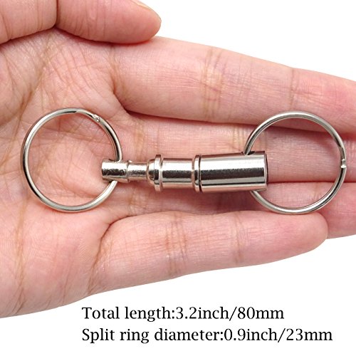 Honbay 10Pcs Detachable Pull Apart Key Rings Keychains Heavy Duty Dual Key Ring Snap Lock Holder #TOP5