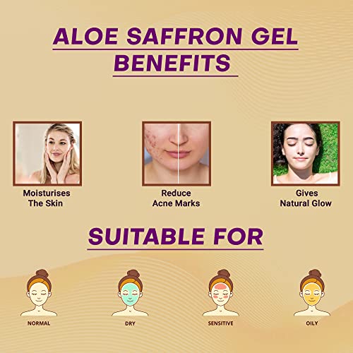Image of Artesian Aloe Saffron Gel for Hydrating, Sunburn, Skin-moisturization, Soothing Skin | with Goodness of Aloe and Saffron for men & women - 50 Gram