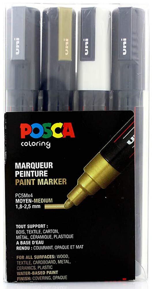 Posca PC5 M 4 x 2,5 mm Metallic Set