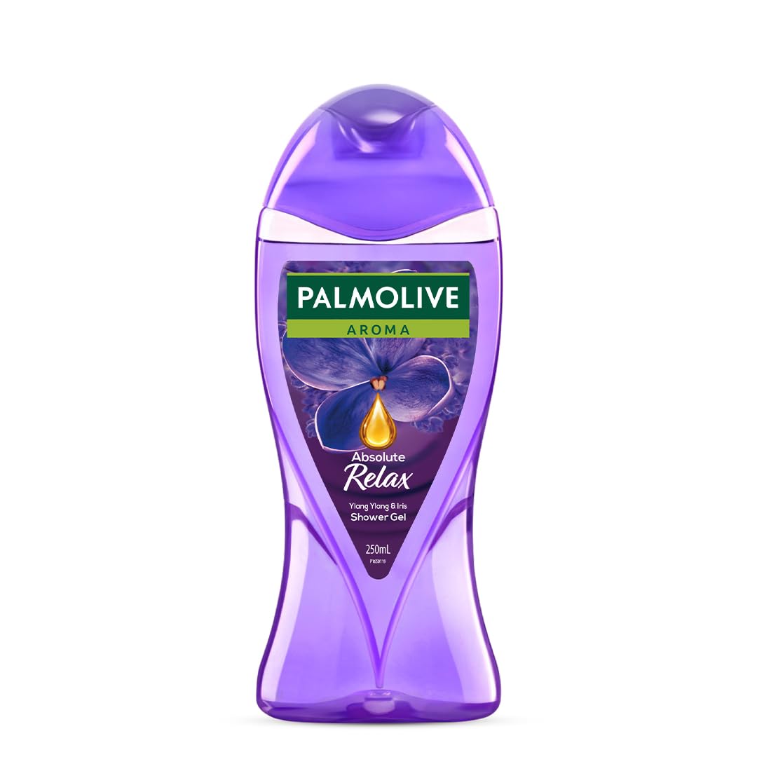 Palmolive Aroma Absolute Relax Body Wash, Gel Based Shower Gel with 100% Natural Ylang Ylang Essential Oil & Iris Extracts - pH Balanced, No Parabens, No Silicones, 250ml Bottle