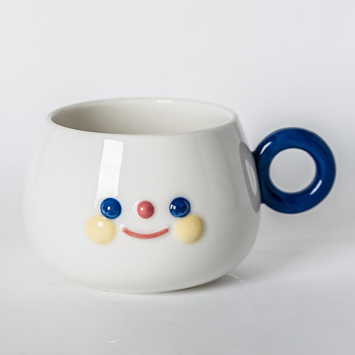 Cartoon Milk Tea Ceramic Cup - Faith Design, Perfect for Breakfast & Cool Drinks