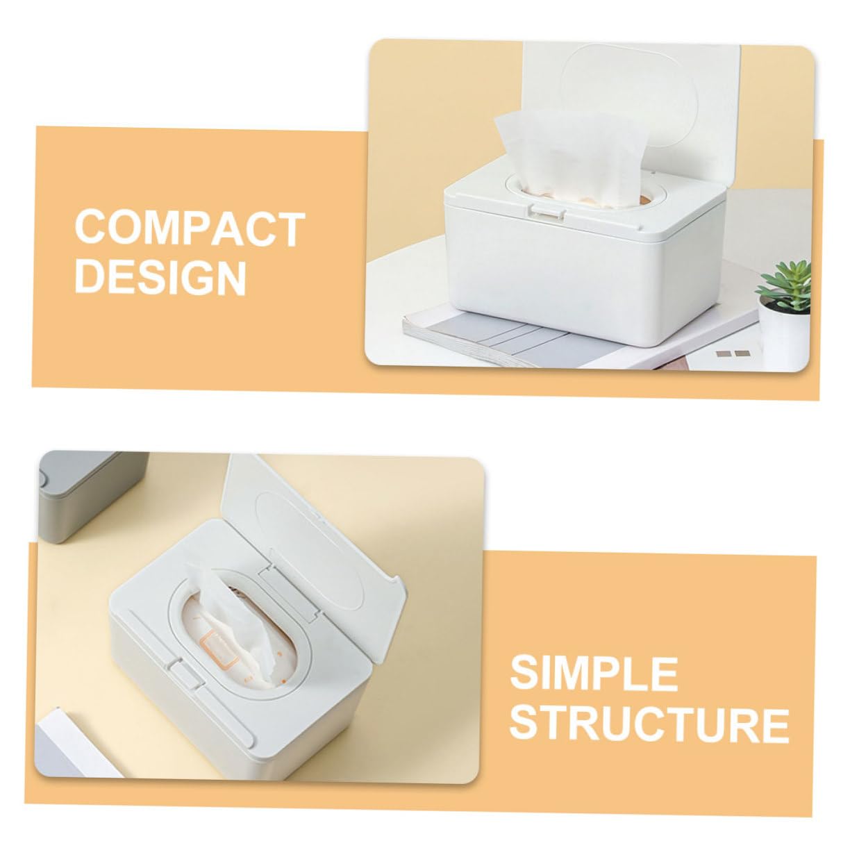 2 piezas Dispensador de Toallitas Húmedas para Caja Sellada Reutilizable para Toallitas Secas y Húmedas Diseño Portátil y Moderno para Baño y Hogar Almacenamiento Multifuncional